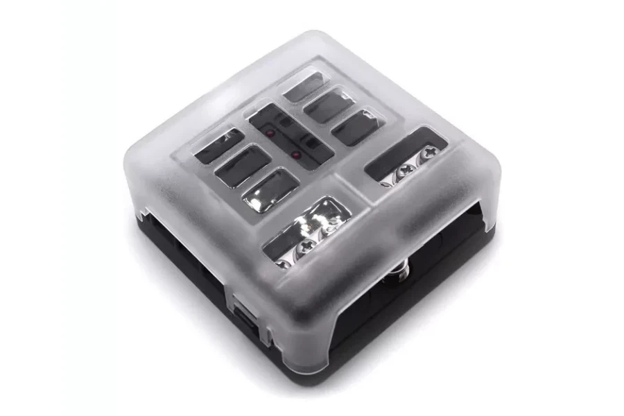 6way176gmarinefuseblockwithnegativebusledindicator 6way176gmarinefuseblockwithnegativebusledindicator