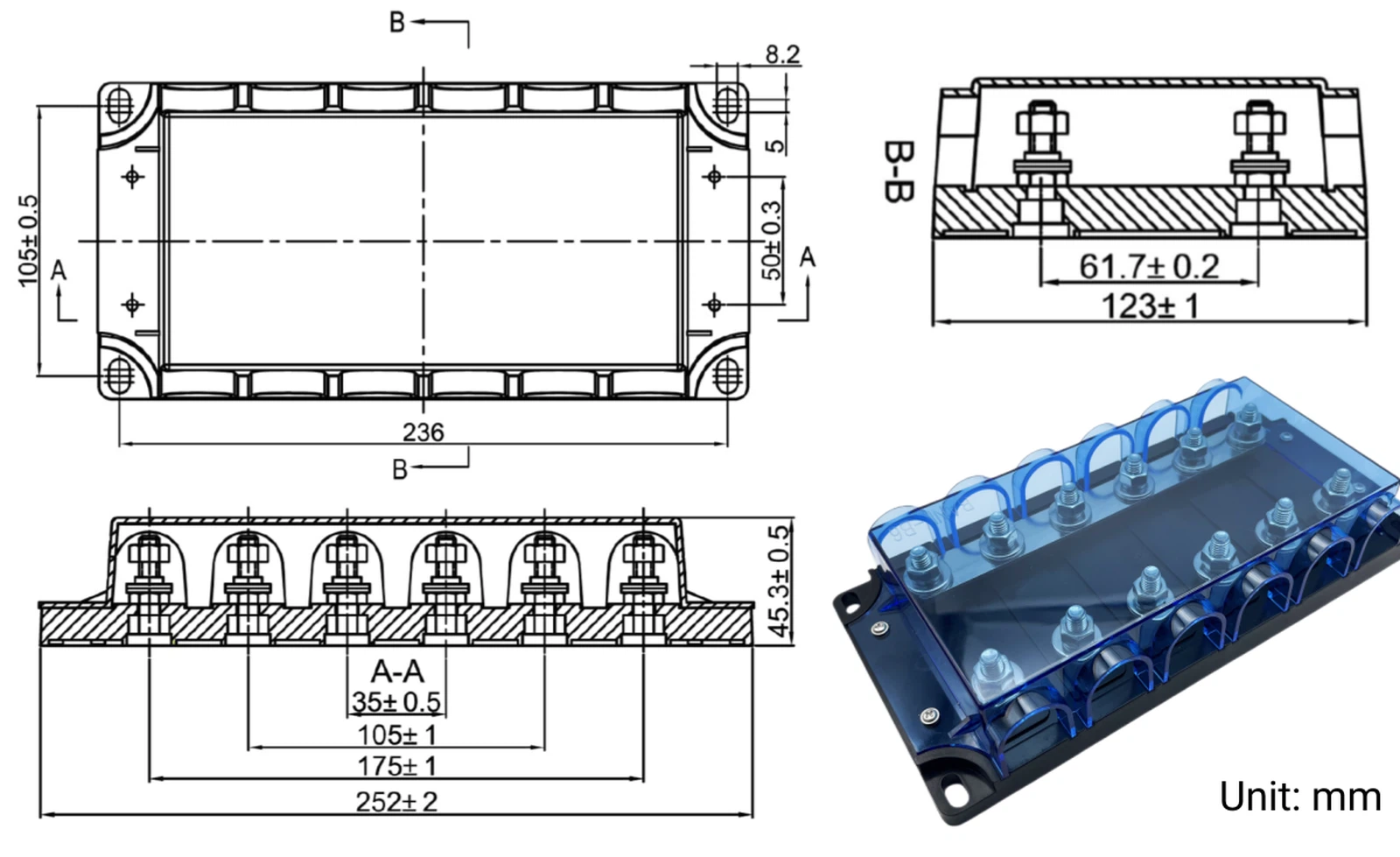 6 way ANL bolt on fuse box12 6 way ANL bolt on fuse box12