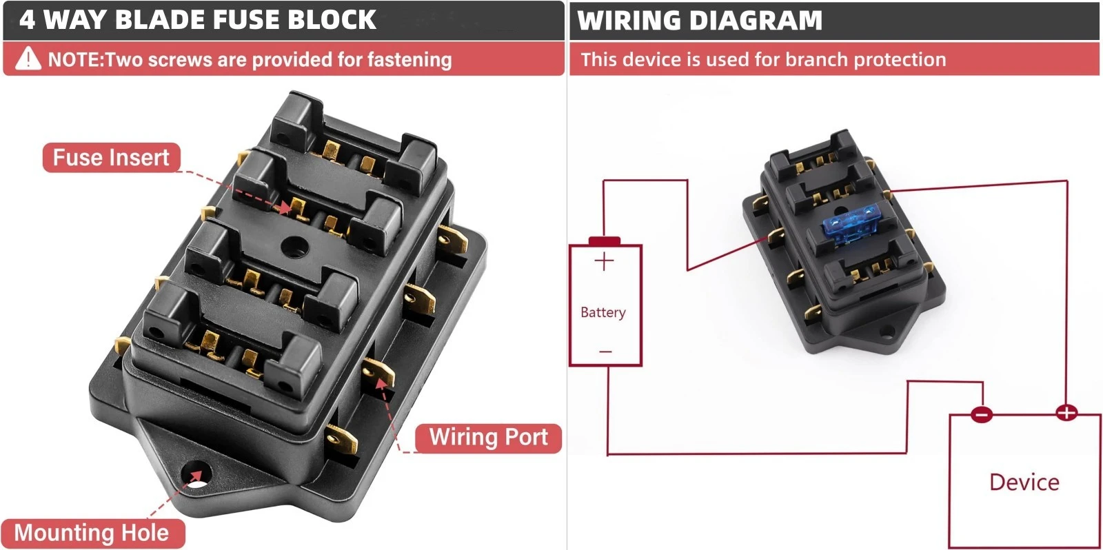 4 Way Fuse Block 4 Way Fuse Block