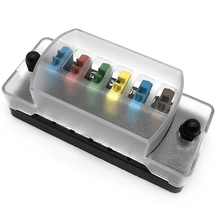 6 Way 6 Circuit Fuse Block ATO ATC E39 Blade Fuse Holder Box With Negative Bus Waterproof For Motorhome Car Truck Boat Marine RV