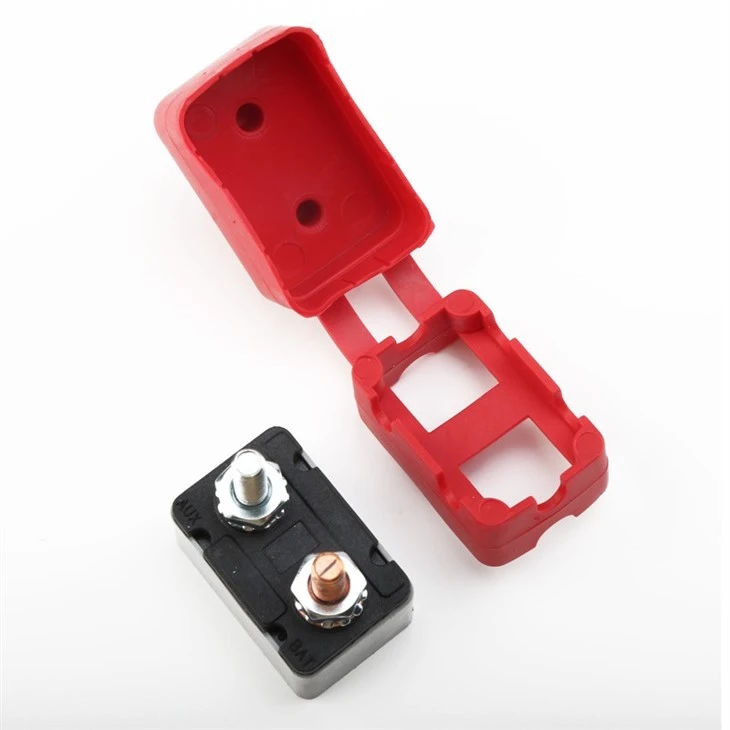 E5 Series Circuit Breaker With Dual Stud Bolt Battery Fuse Red Nylon Cover For Trolling Motor factory