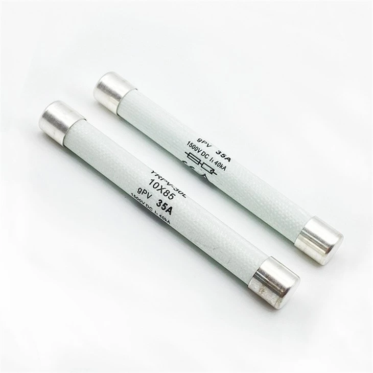 High Voltage 10x85mm 1500V DC 30A Long Cartridge Type HRC Cylindrical Fuse Link factory