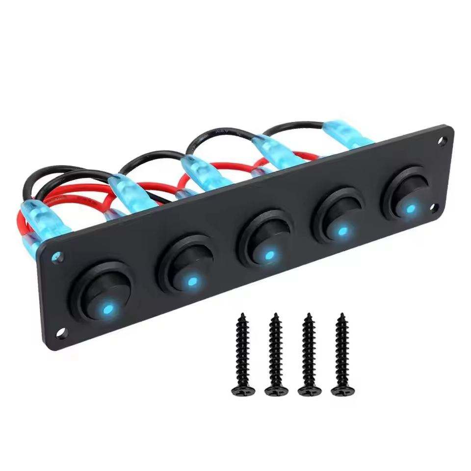 One Gang Round Dot Lighted Rocker Switch 03