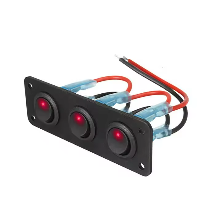 One Gang Round Dot Lighted Rocker Switch 06