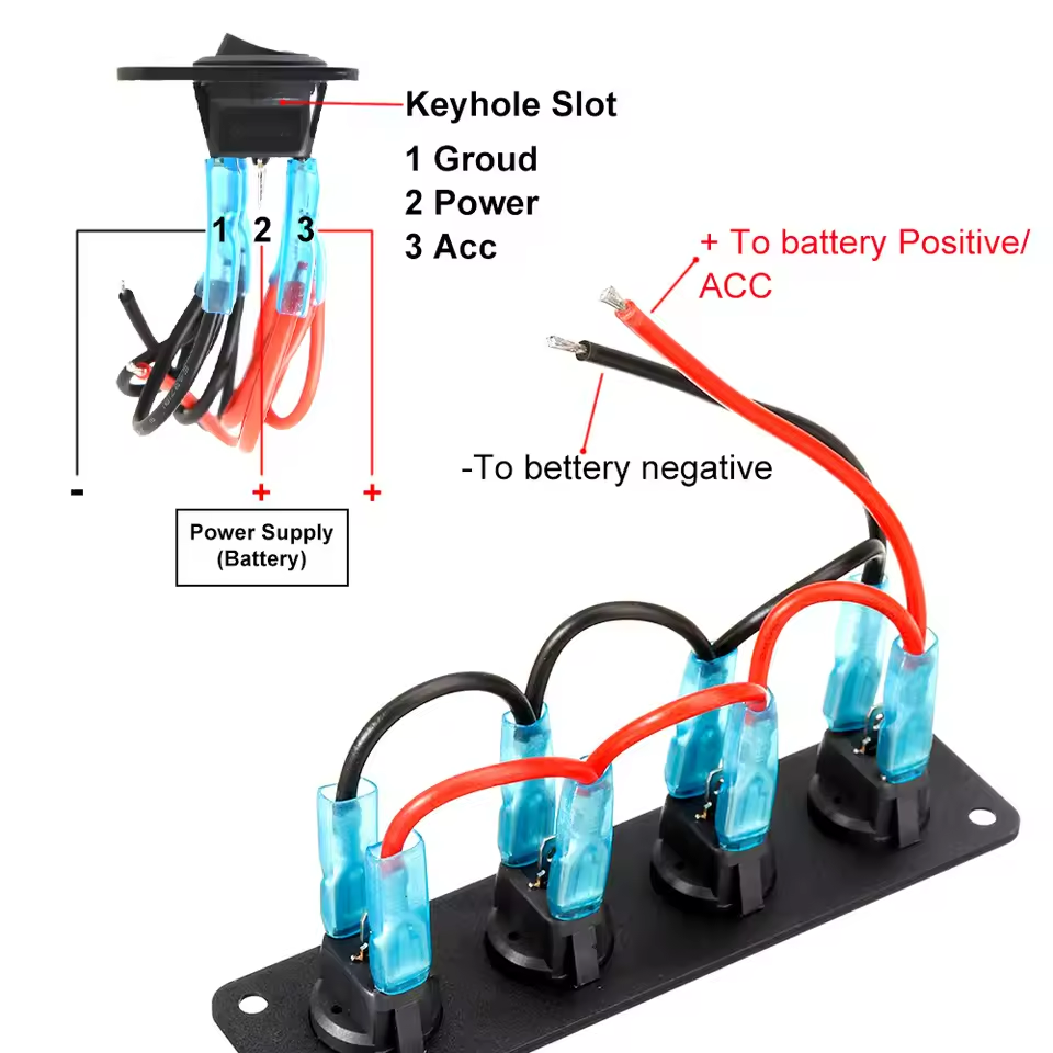 One Gang Round Dot Lighted Rocker Switch 04
