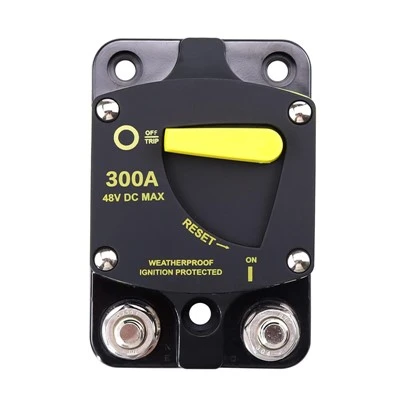 300A 48V DC Waterproof Ignition Protected Circuit Breaker With Yellow Manual Reset For Marine